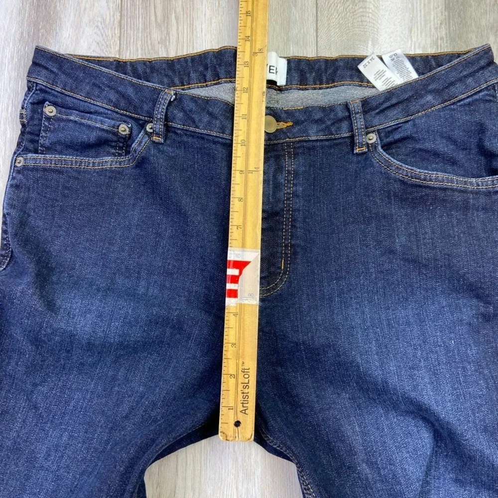 DU/ER Duer Jeans Womens  34x32 Blue Fireside Denim Mid Rise Slim Straight - Picture 6 of 16